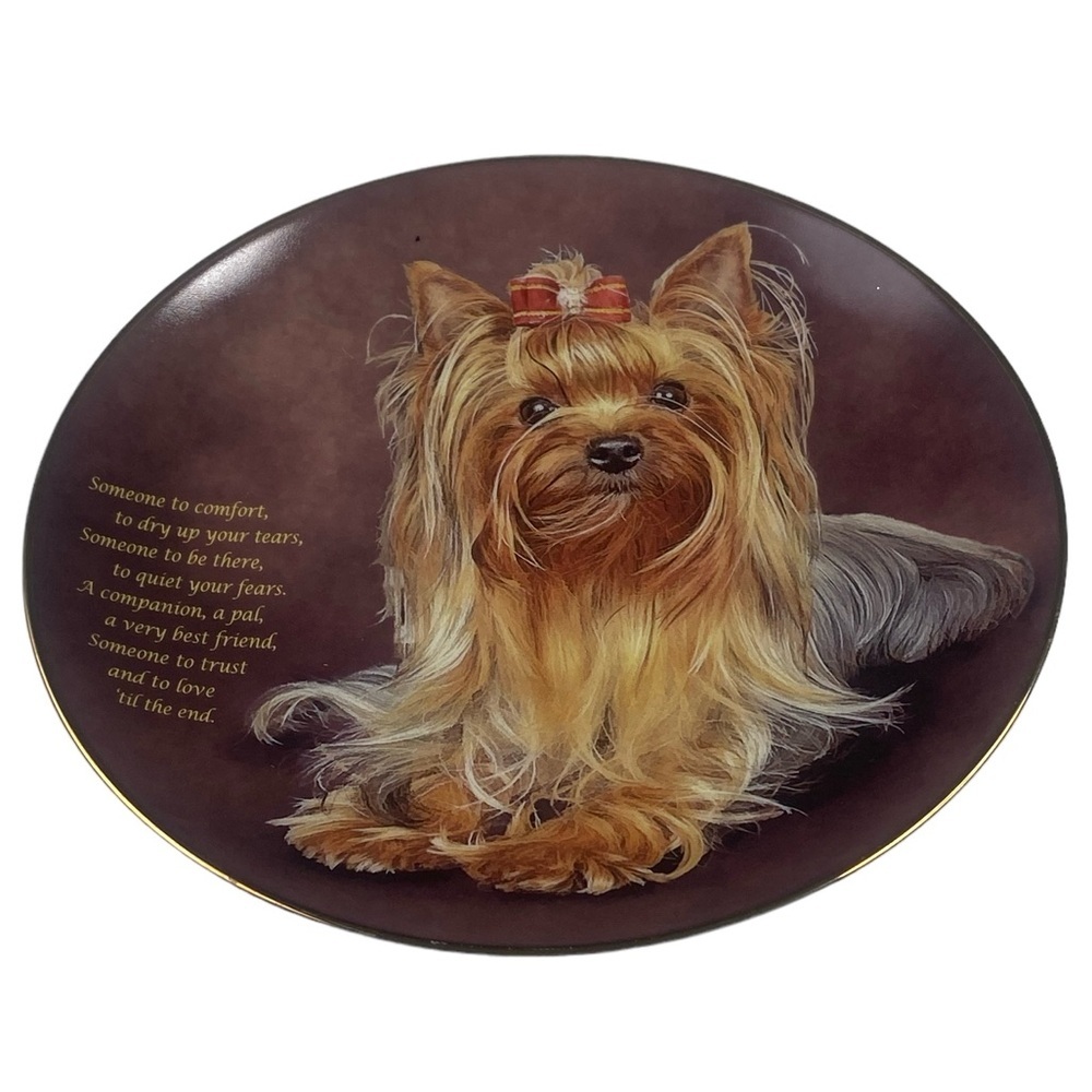 Danbury Mint Yorkshire Terrier Someone to Comfort Limited Edition Plate